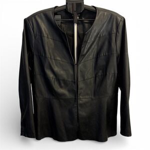 Women’s Chicos Black Faux Leather Jacket. Size 3 US 16/18